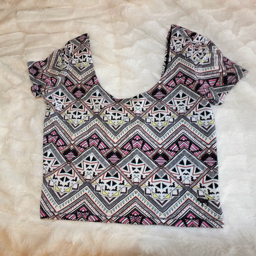 PINK Patterned Crop Top